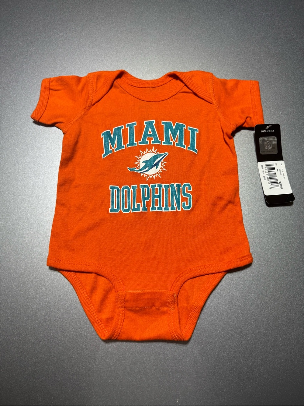 NFL Miami Dolphins Orange Cotton Tagless  Bodysuit 0-3M Snap